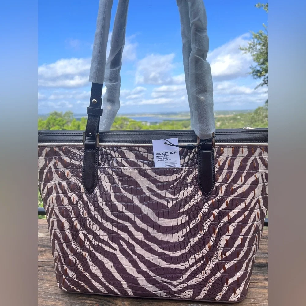 NWT Brahmin COFFEE BENGAL Medium Asher Tote